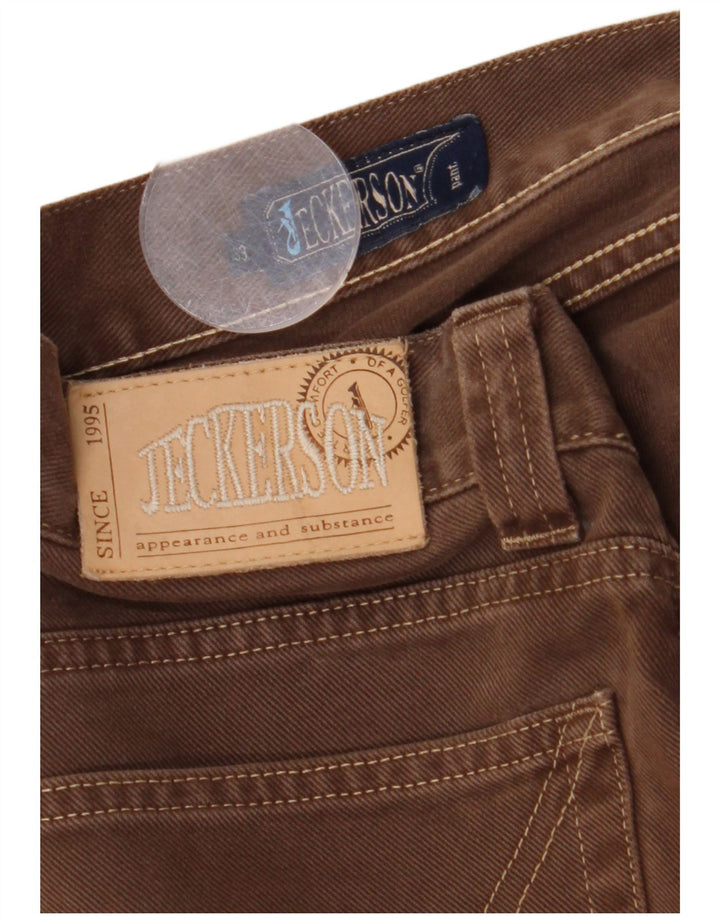 Jeckerson Mens Straight Jeans W33 L30 Brown Cotton