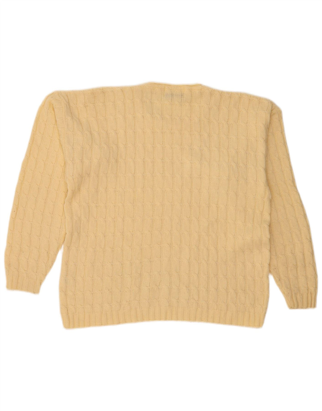 MAGLIERIA Mens Crew Neck Jumper Sweater Medium Yellow Wool