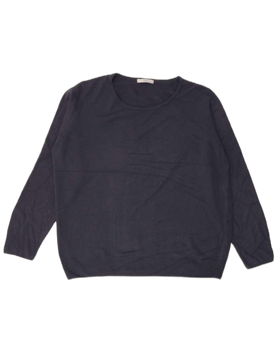 MARKS & SPENCER Womens Boat Neck Jumper Sweater UK 20 2XL Navy Blue