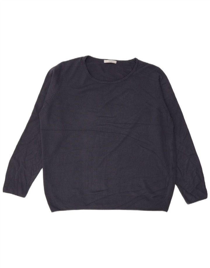 MARKS & SPENCER Womens Boat Neck Jumper Sweater UK 20 2XL Navy Blue