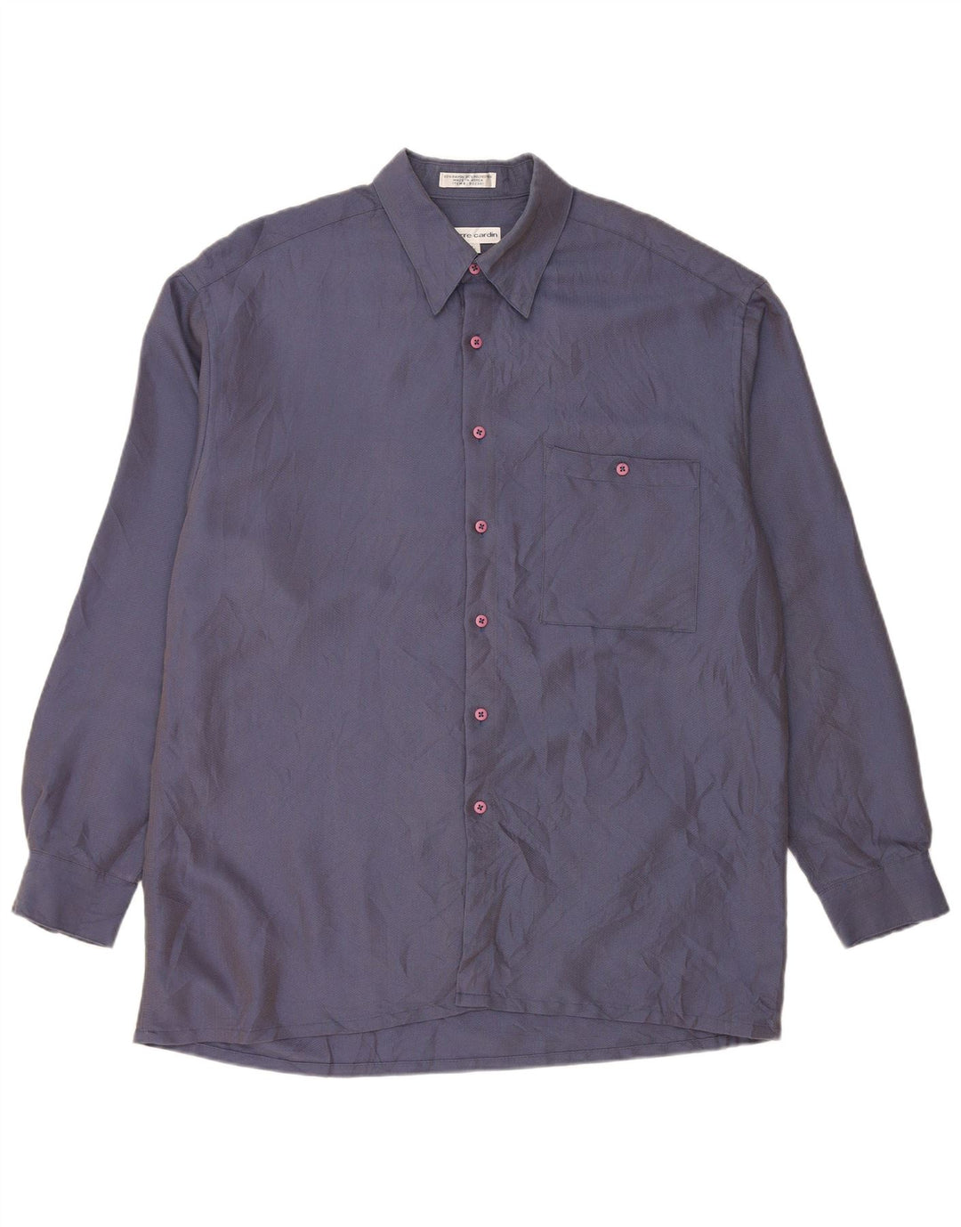 Pierre Cardin Mens Shirt Large Blue Geometric Rayon