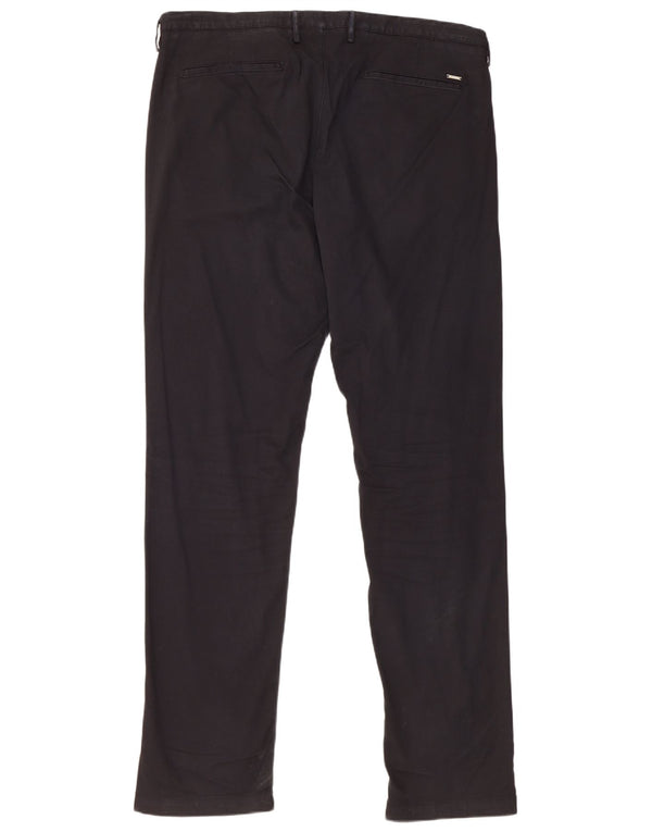 Hugo Boss Mens Maine Slim Chino Trousers W38 L33 Black Cotton