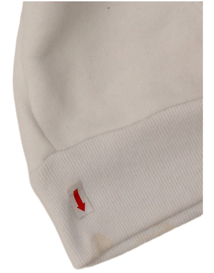 HOLLISTER Mens Hoodie Jumper Large White Cotton