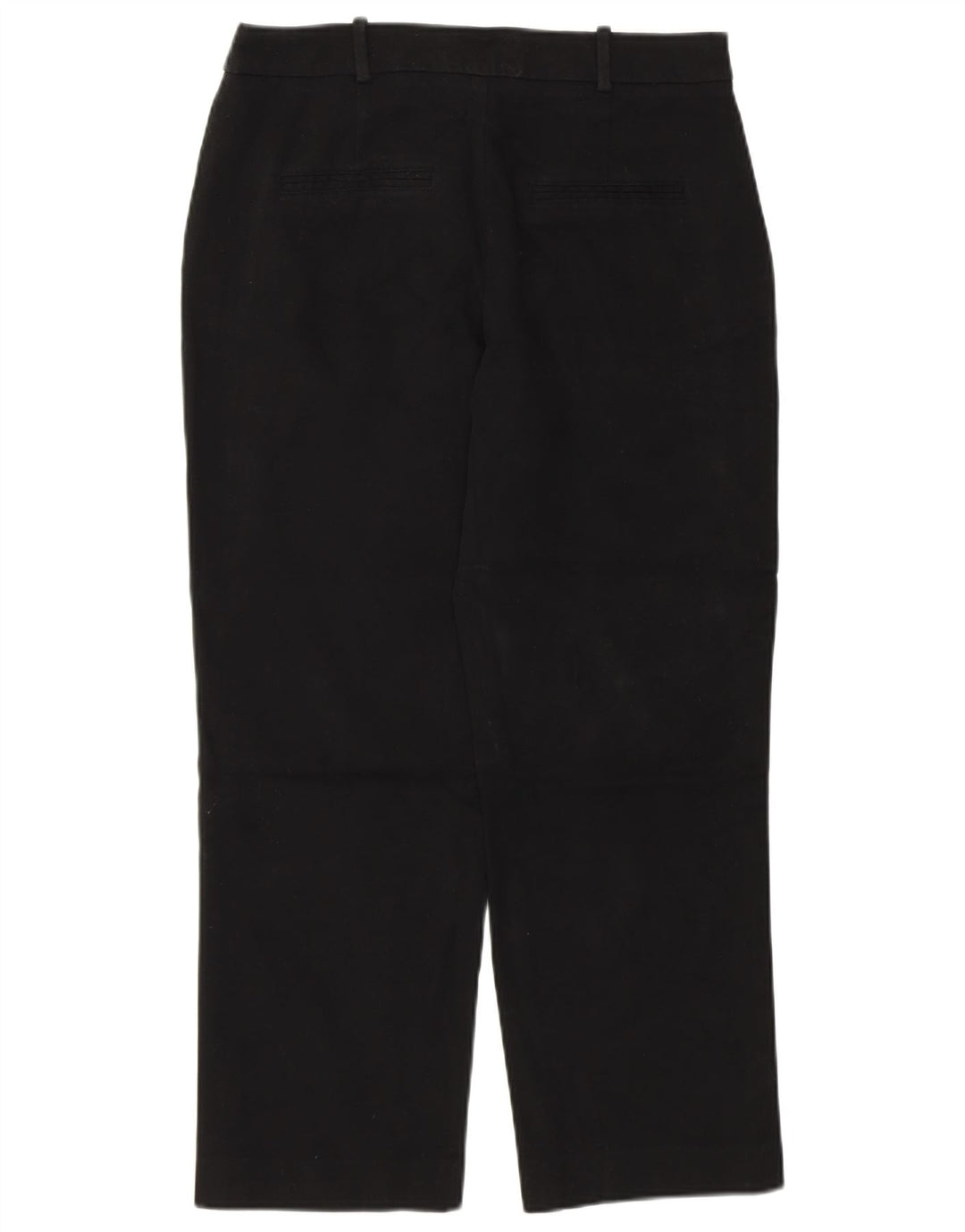 Zara Womens Straight Cropped Trousers Medium W28 L26 Black Cotton