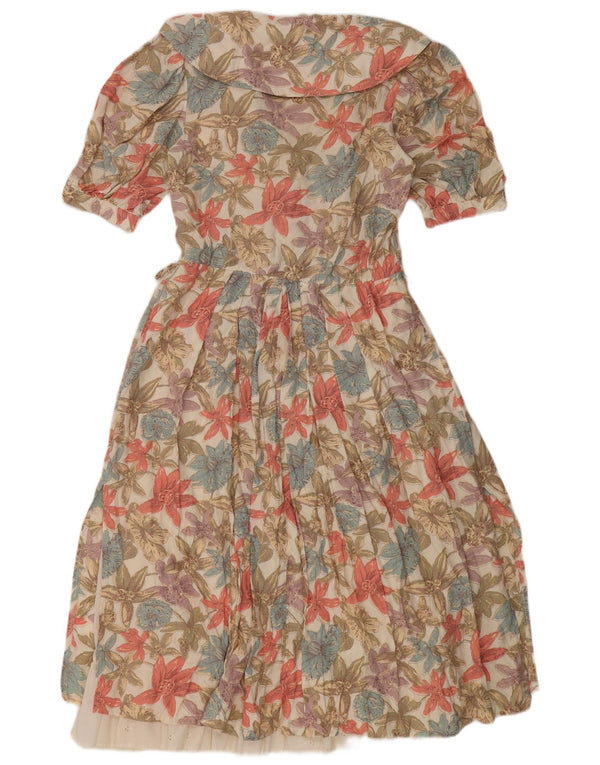 New Fast Womens A-Line Dress EU 36 Small Multicoloured Floral Viscose