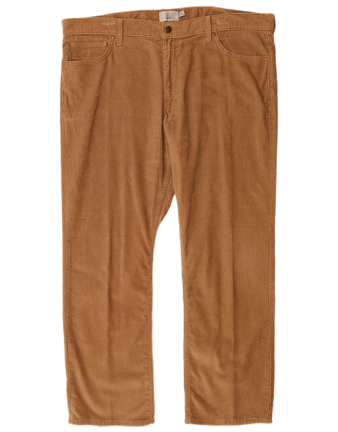 MARKS & SPENCER Mens Straight Corduroy Trousers W40 L29 Beige Cotton