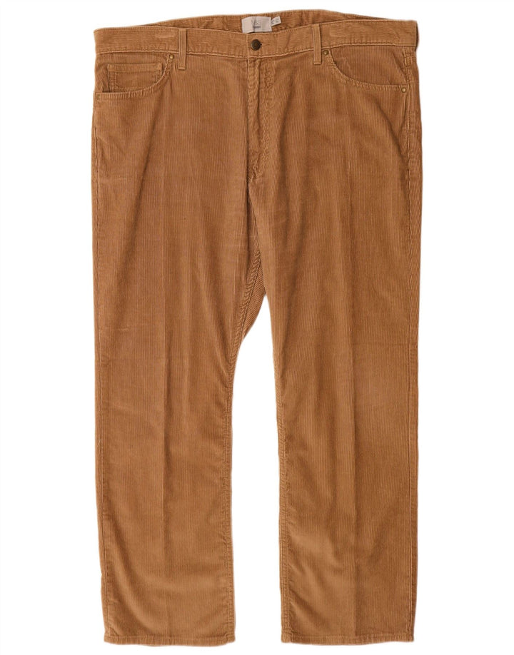 MARKS & SPENCER Mens Straight Corduroy Trousers W40 L29 Beige Cotton
