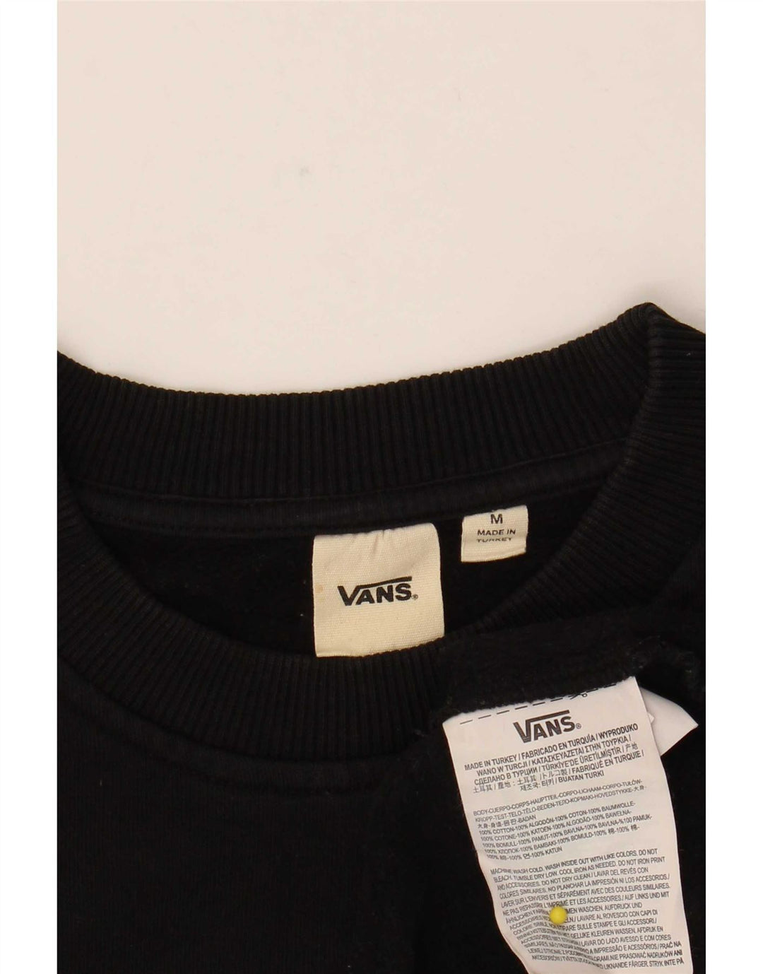 Vans Womens Crop Graphic Sweatshirt Jumper UK 14 Medium Black Geometric