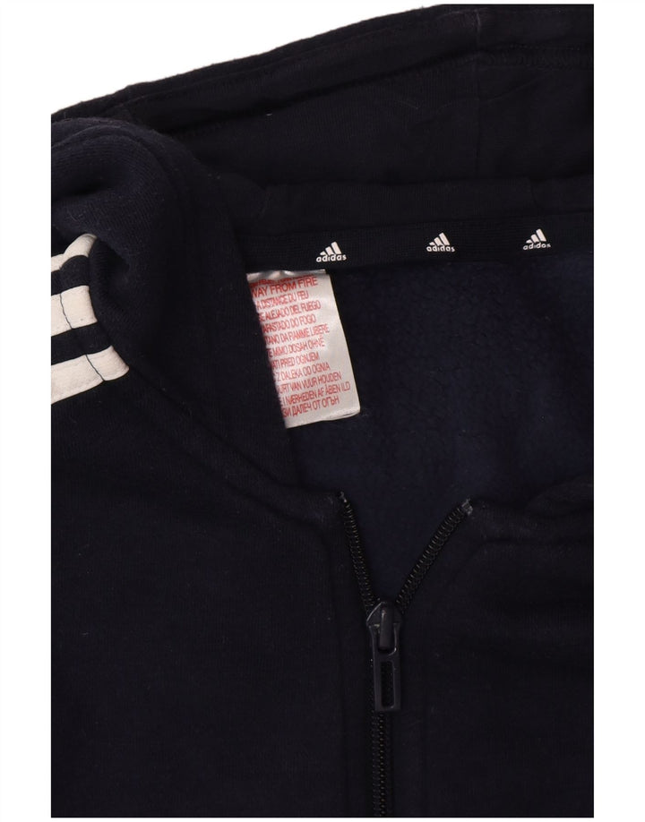 Adidas Mens Zip Hoodie Sweater Small Navy Blue