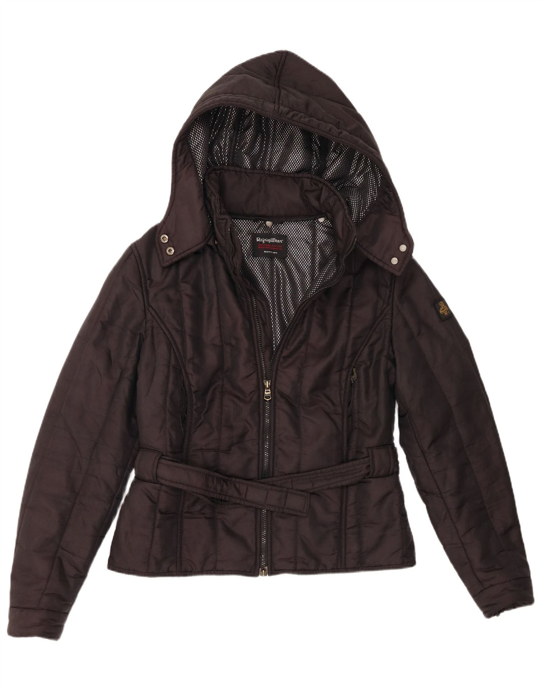 Refrigiwear Womens Hooded Windbreaker Jacket UK 16 Large Black Polyamide
