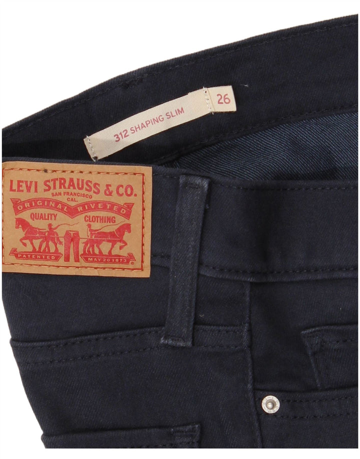 Levi's Womens 312 Shaping Slim Jeans W26 L31 Navy Blue