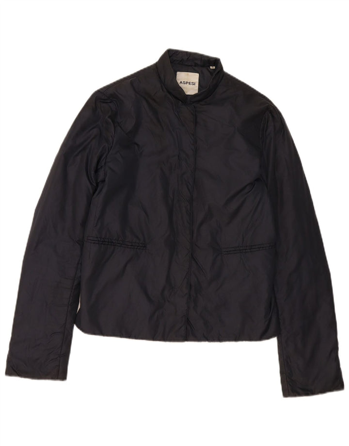Aspesi Womens Bomber Jacket UK 14 Medium Navy Blue Polyamide