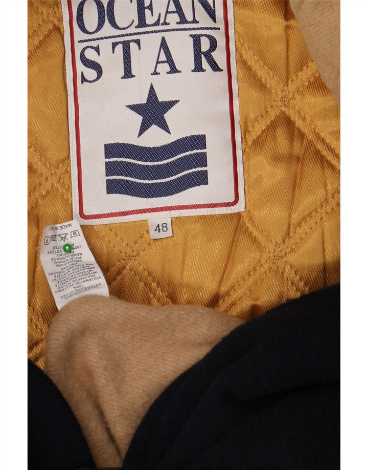 Ocean Star Mens Hooded Duffle Coat IT 48 Medium Navy Blue Polyamide