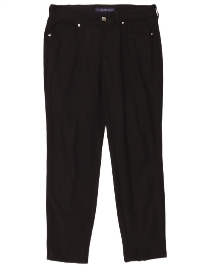 TRUSSARDI Womens Slim Casual Trousers IT 42 Medium W26 L30 Black