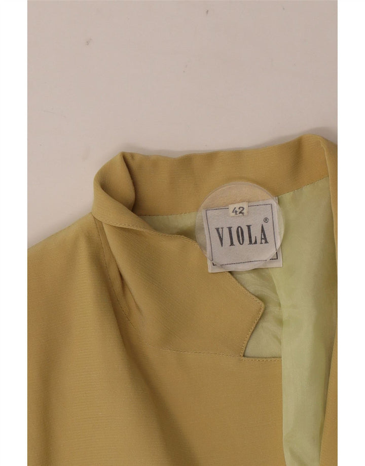 Vintage Womens 3/4 Sleeve Blazer Jacket IT 42 Medium Yellow Wool