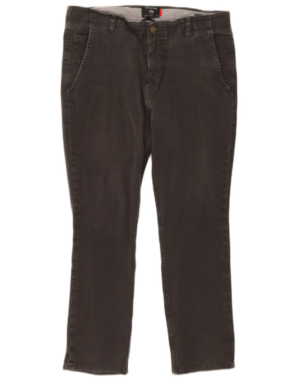 Dockers Mens Slim Chino Trousers W34 L27 Grey Cotton