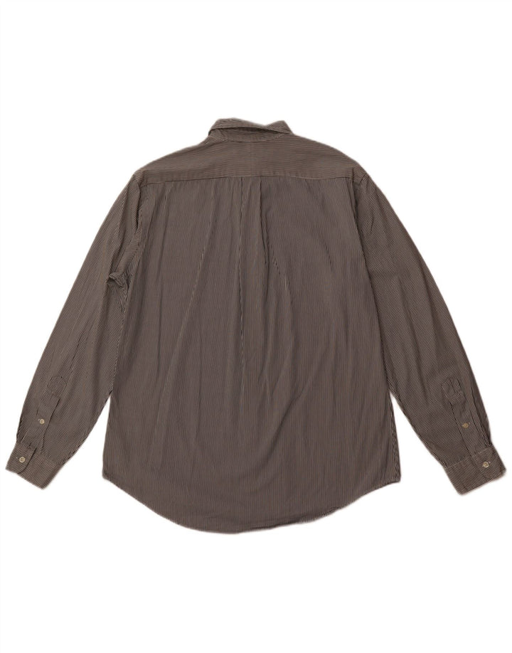 POLO RALPH LAUREN Mens Custom Fit Shirt Large Black Striped Cotton