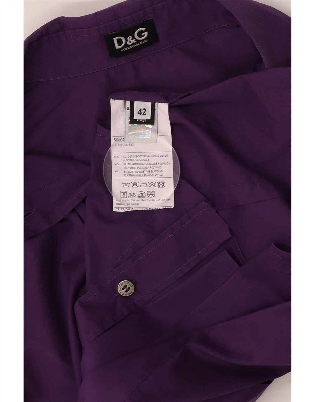 Dolce & Gabbana Womens Shirt IT 42 Medium Purple Cotton