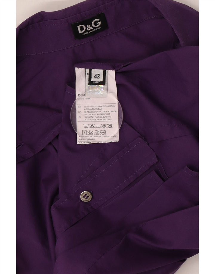 Dolce & Gabbana Womens Shirt IT 42 Medium Purple Cotton