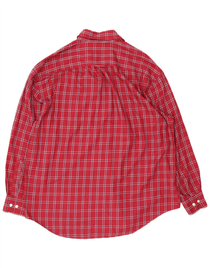 Nautica Mens Shirt XL Red Check Cotton