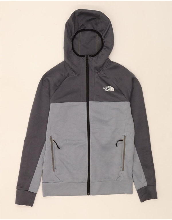 THE NORTH FACE Mens Zip Hoodie Sweater Small Grey Colourblock Polyester