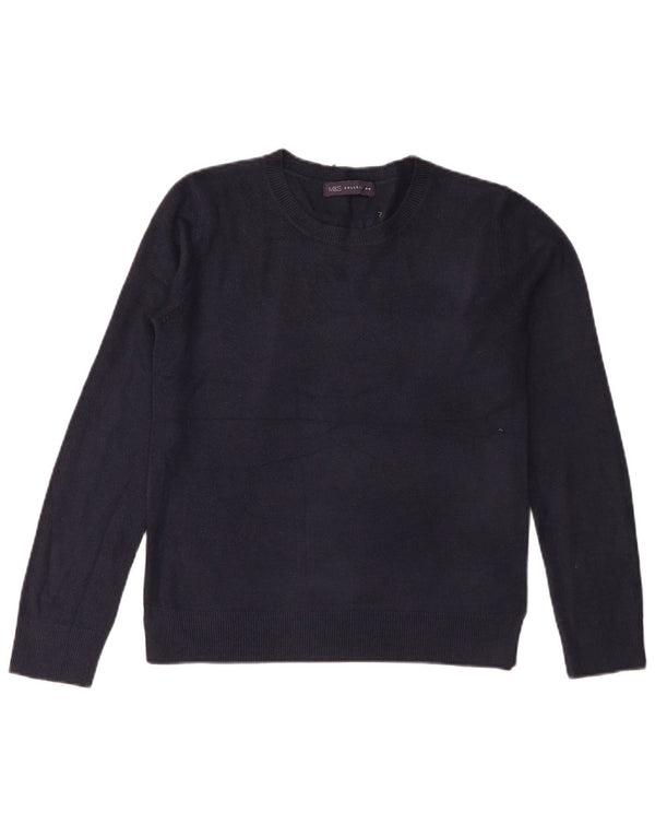 Marks & Spencer Womens Crew Neck Jumper Sweater UK 10 Small Navy Blue