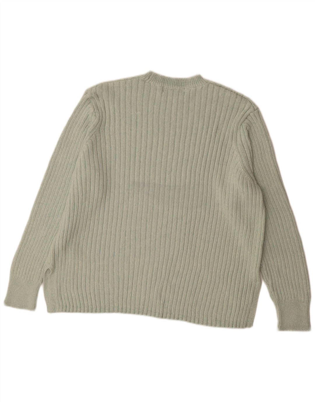 MARKS & SPENCER Womens Crew Neck Jumper Sweater UK 20 2XL Green Cotton
