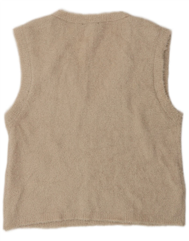 Zara Womens Vest Tank Top UK 14 Medium Beige Polyester
