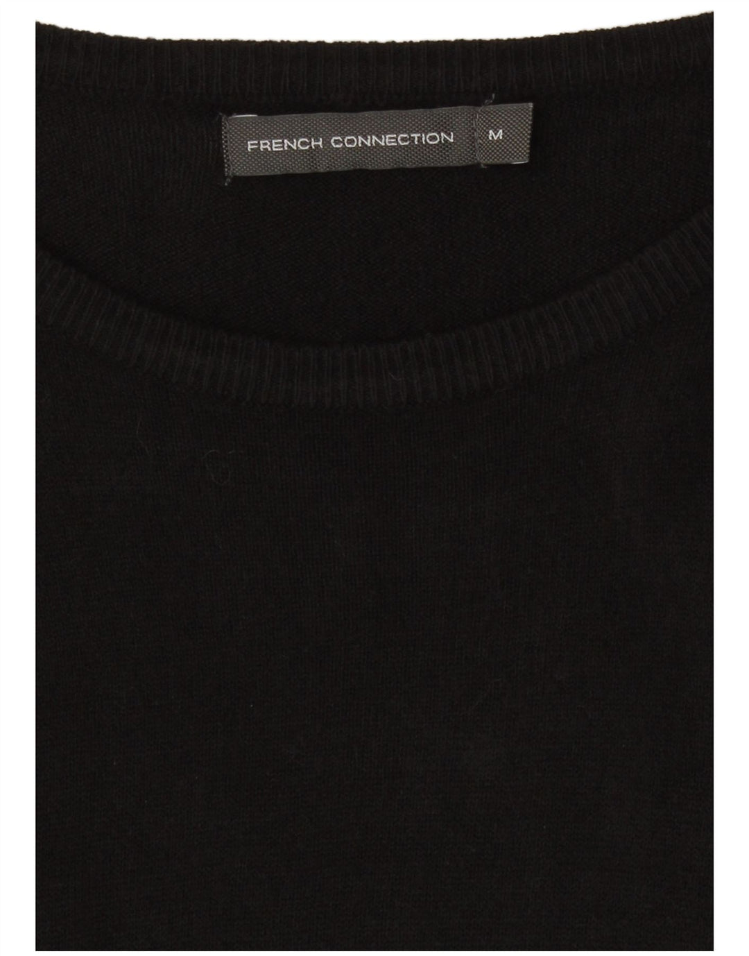 French Connection Mens Boat Neck Jumper Sweater Medium Black Acrylic