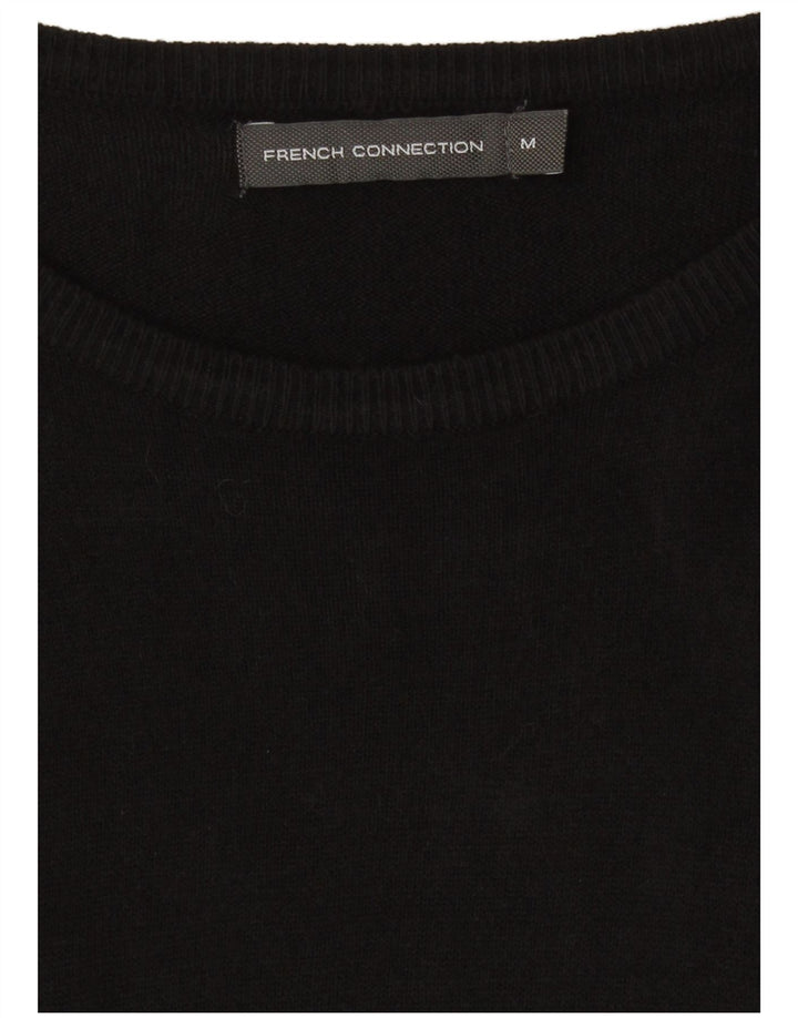 French Connection Mens Boat Neck Jumper Sweater Medium Black Acrylic