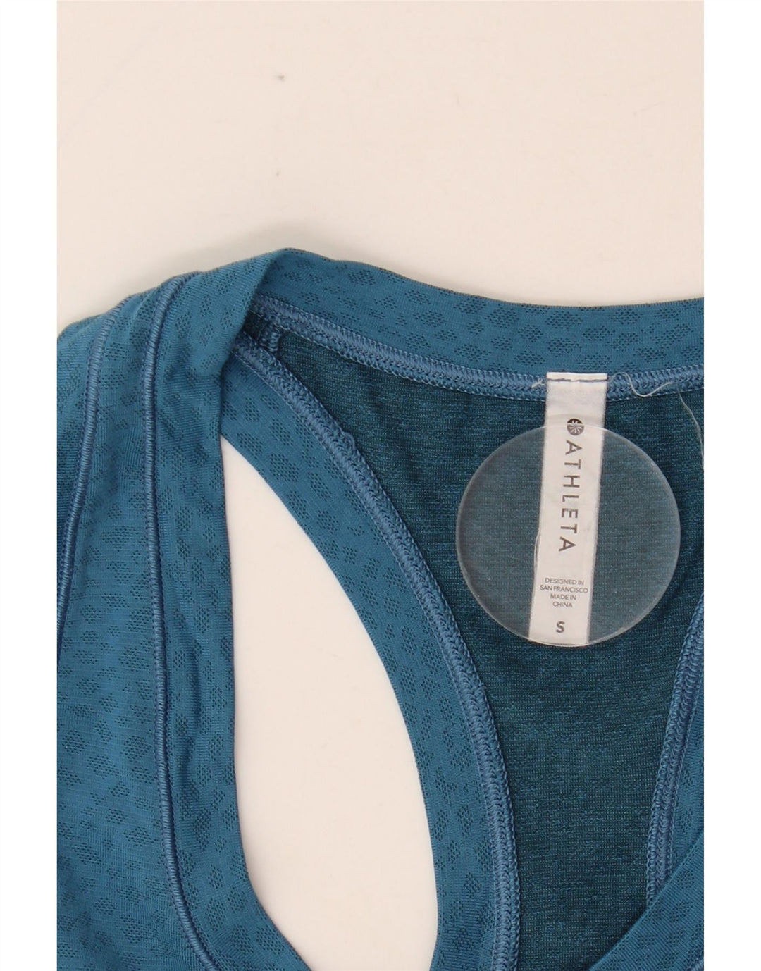 ATHLETA Womens Vest Top UK 8 Small Blue Spotted Nylon