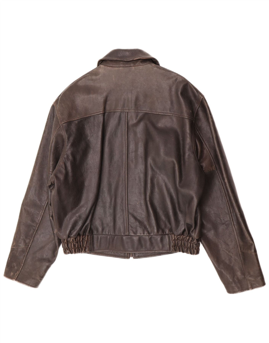 VINTAGE Mens Leather Jacket UK 38 Medium Brown Leather