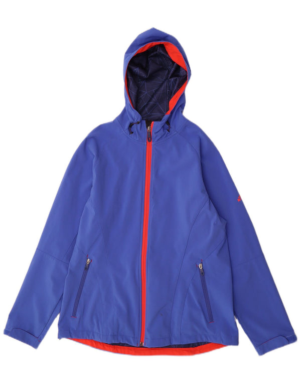 MC Kinley Womens Hooded Rain Jacket UK 16 Large Blue Polyester