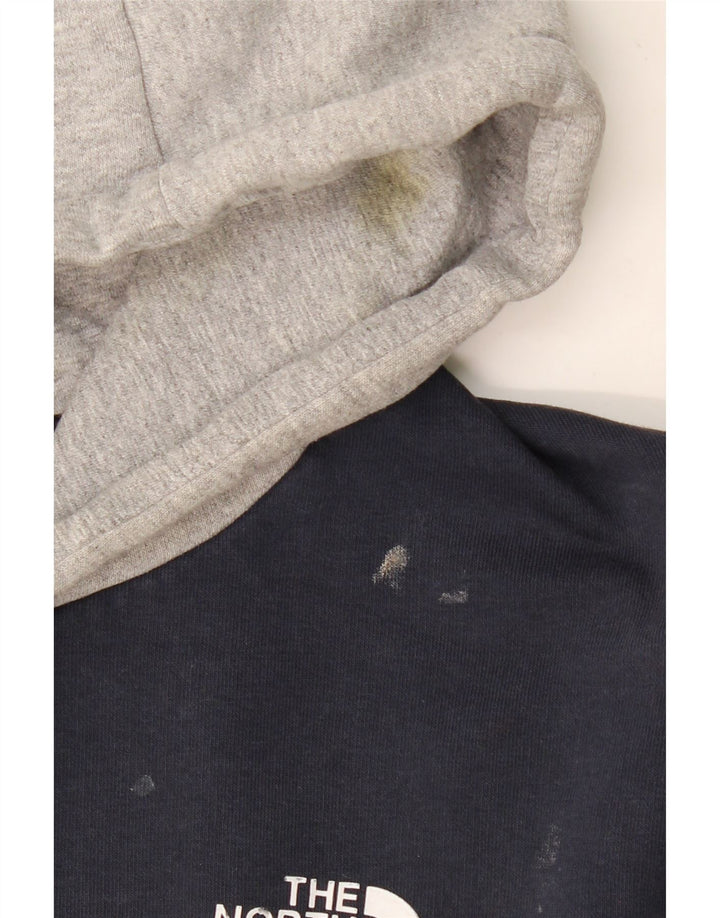 THE NORTH FACE Mens Hoodie Jumper Medium Navy Blue Colourblock Cotton