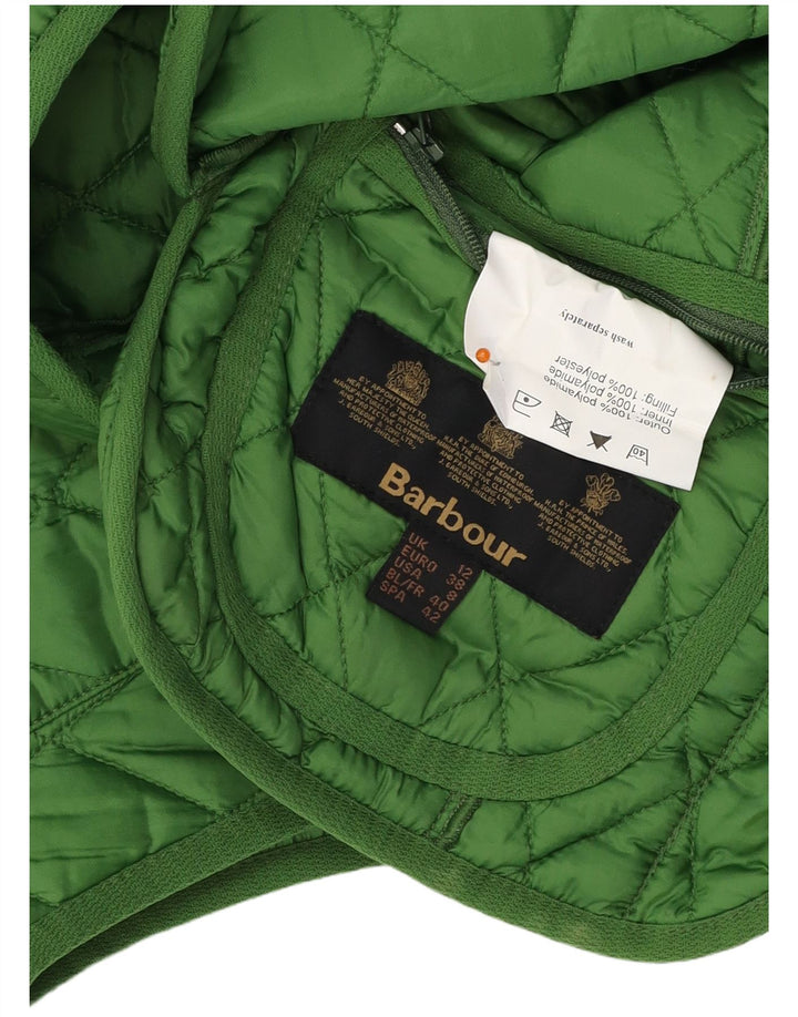 BARBOUR Womens Quilted Gilet UK 12 Medium  Green Polyester