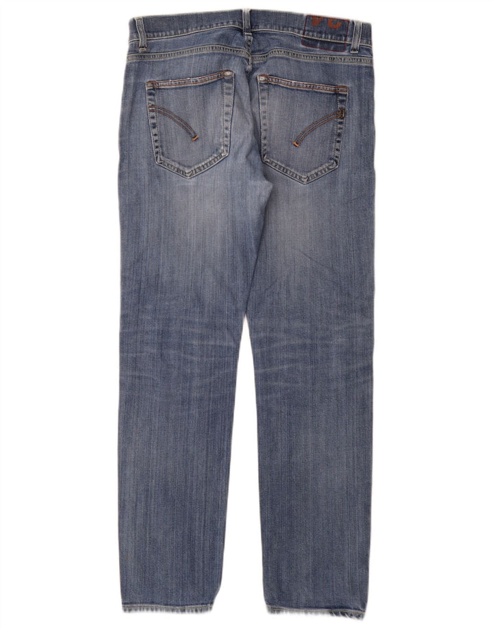 Dondup Mens Straight Jeans W34 L31 Blue Cotton
