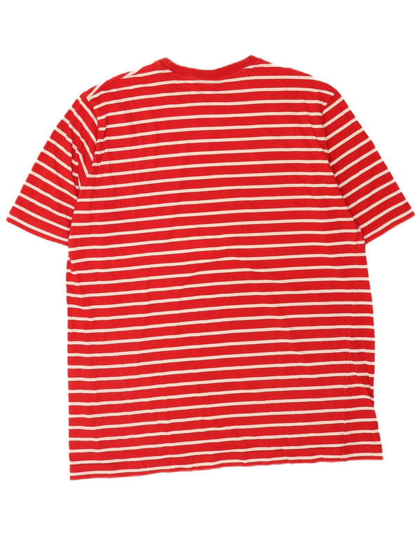 Paul & Shark Mens T-Shirt Top 2XL Red Pinstripe Cotton