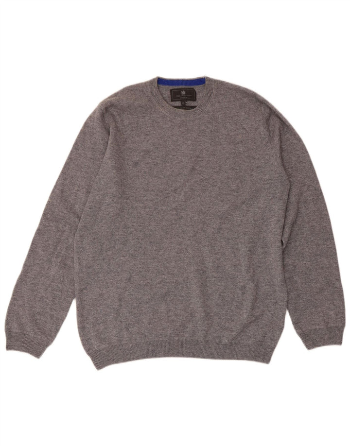 MARKS & SPENCER Mens Tailored Fit Crew Neck Jumper Sweater Medium Grey