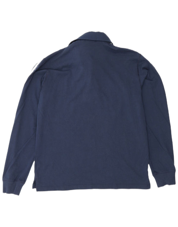 Adidas Mens Long Sleeve Regular Fit Polo Shirt Small Navy Blue Cotton