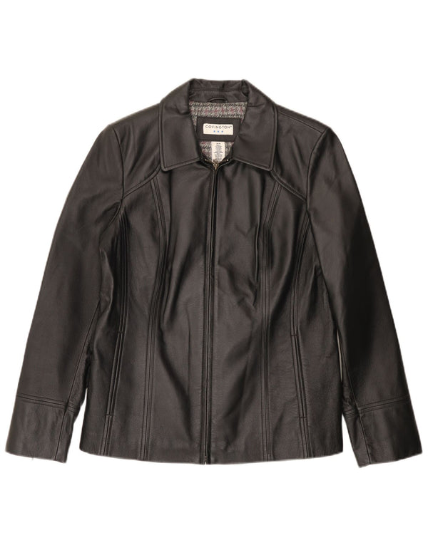 Covington Womens Leather Jacket UK 14 Medium Black Leather