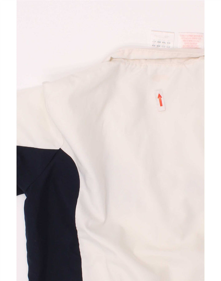 Adidas Boys Tracksuit Top Jacket 7-8 Years White Colourblock Polyester