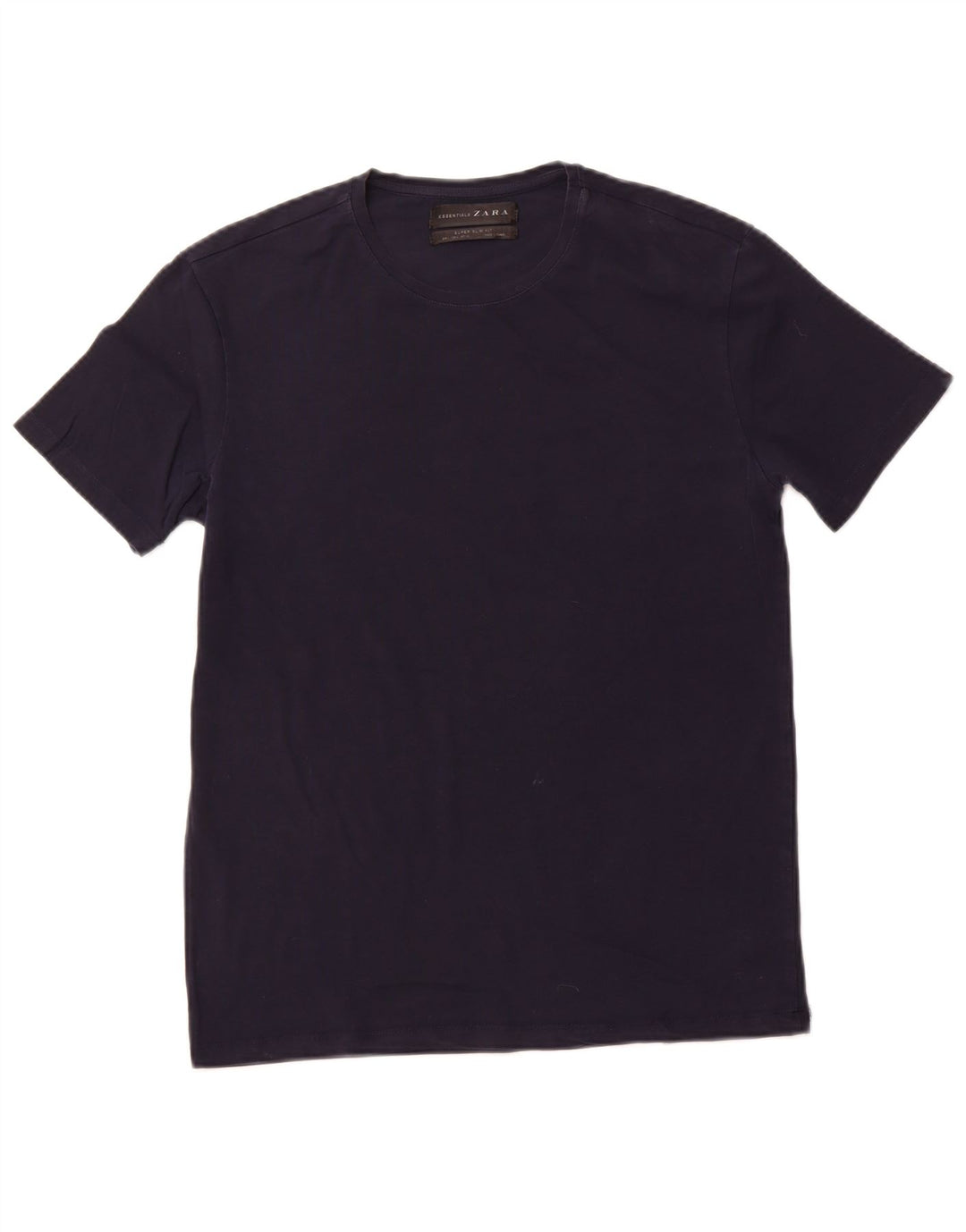 Zara Mens Super Slim Fit T-Shirt Top Large Navy Blue
