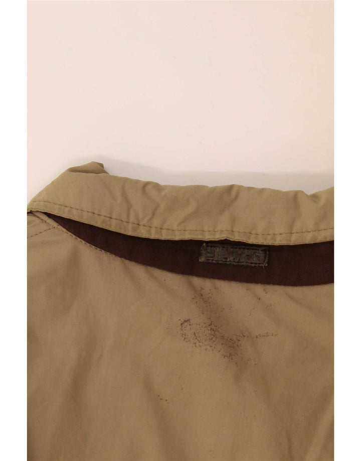 Belfe Mens Bomber Jacket UK 40 Large Beige Cotton