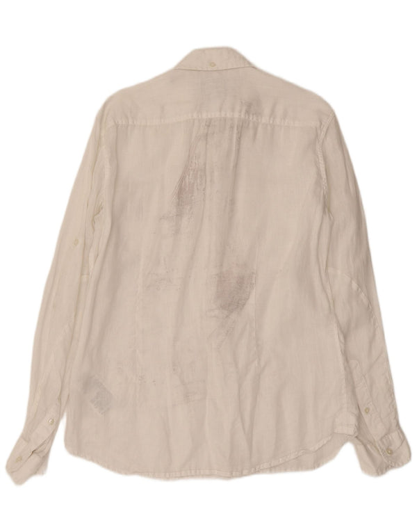 Gas Mens Shirt Large White Linen