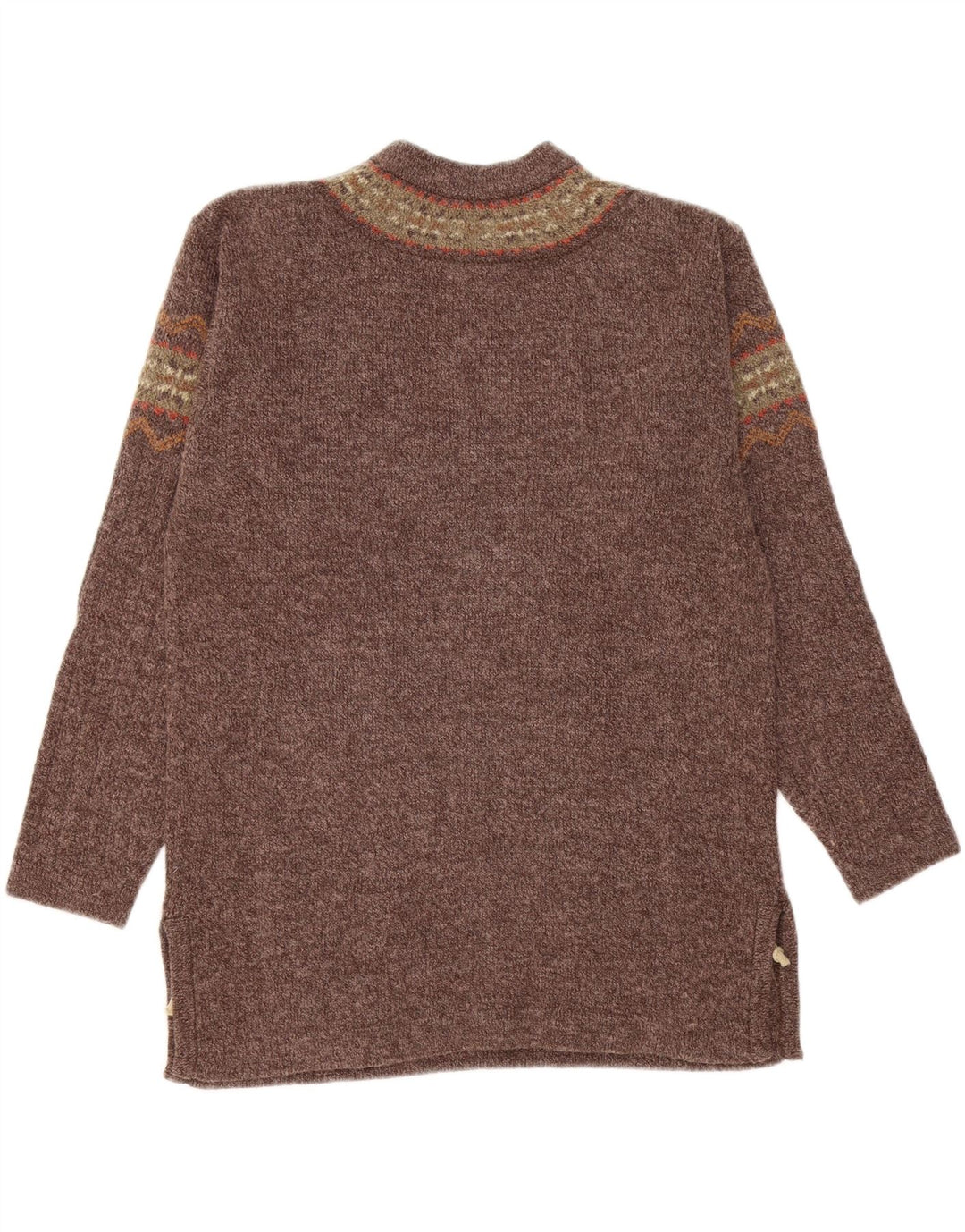 PARAMOUR Womens Crew Neck Jumper Sweater One Size Brown Floral Acrylic Vintage Paramour and Second-Hand Paramour from Messina Hembry 