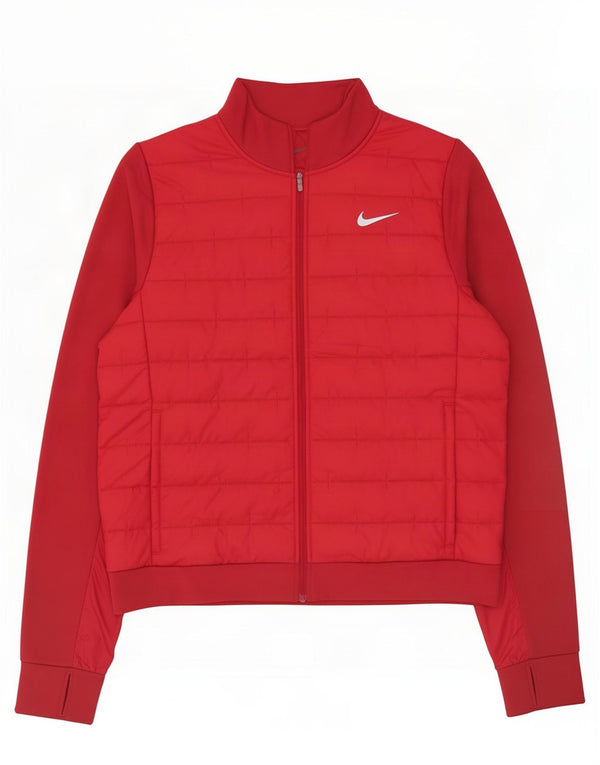 Nike Womens Therma-Fit Padded Tracksuit Top Jacket UK 16 Large Red