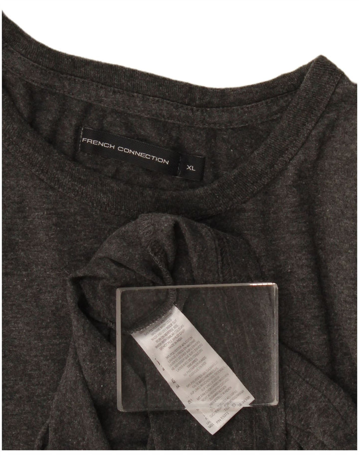 French Connection Mens T-Shirt Top XL Grey Flecked Polyester