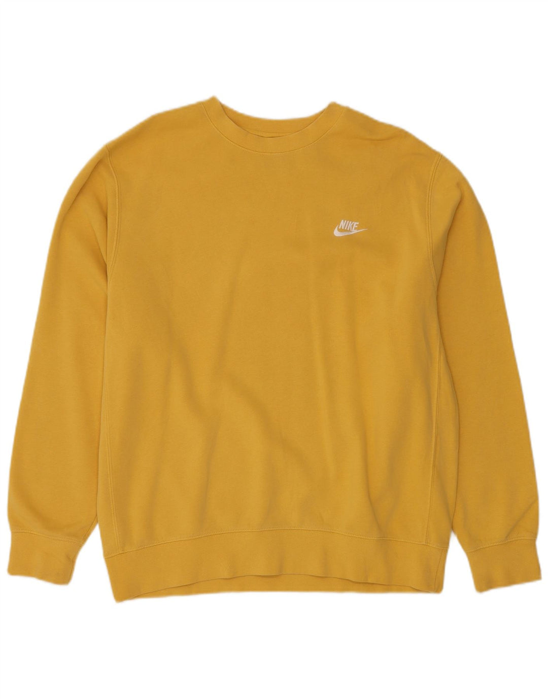 NIKE Mens Sweatshirt Jumper Large Yellow Cotton