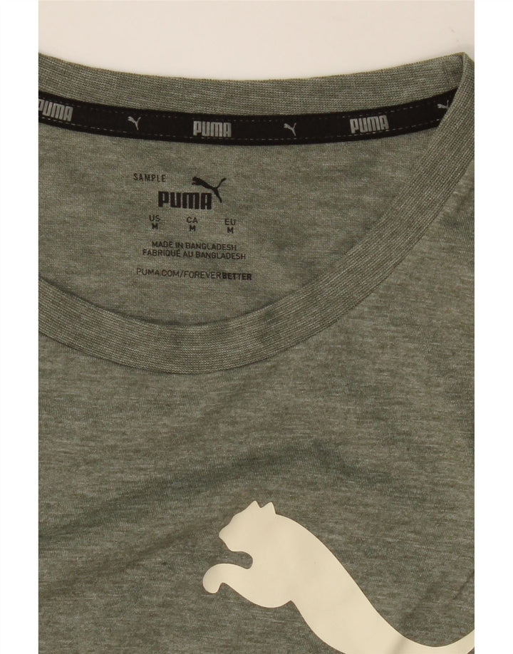 PUMA Mens Graphic T-Shirt Top Medium Khaki Vintage Puma and Second-Hand Puma from Messina Hembry 