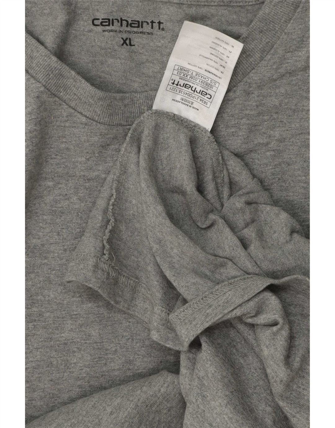 Carhartt Mens T-Shirt Top XL Grey Cotton